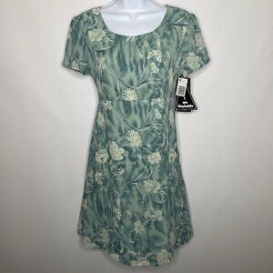 Vintage 90s Does 60s Tickets Blue Floral Tie Back Mini Babydoll Dress